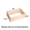 Handcrafted Amish-made wooden medium bee box for 8-frame hives, featuring smooth natural wood and precise joinery, ideal for Farm, Garden & Tool and Beekeeping Supplies collections.