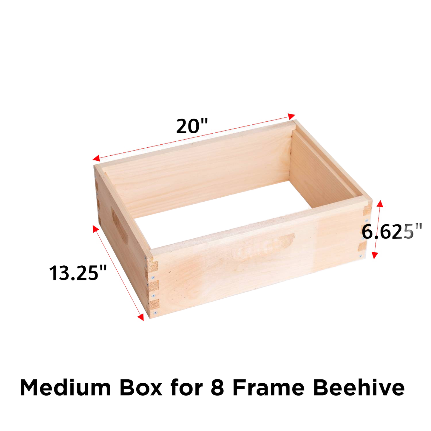 Handcrafted Amish-made wooden medium bee box for 8-frame hives, featuring smooth natural wood and precise joinery, ideal for Farm, Garden & Tool and Beekeeping Supplies collections.