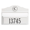 White and black handcrafted wall mount mailbox featuring a personalized monogram and house number, designed to enhance curb appeal in Home & Decor and USA Made collections.