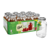 Clear glass regular-mouth canning jars with metal lids, packaged in a case, ideal for food preservation and home canning, part of Kitchen & Food, USA Made, and Best Sellers collections.