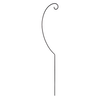Black metal lantern holder with a curved top hook and a V-shaped bottom piece, designed for easy assembly and outdoor use, ideal for camping, lamps & lighting, and emergency supplies collections.