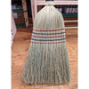 Handcrafted large corn broom with natural straw bristles bound by colorful stitching, Amish made in the USA, perfect for farm, garden, and household cleaning tasks.