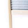 Handcrafted galvanized washboard with unique spiral crimp surface and sturdy mortised wooden frame, exclusive to USA-made Home & Decor and Laundry Supplies collections.