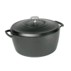 Heavy-duty cast iron Dutch oven with lid and metal knob, lightweight design handcrafted in USA, ideal for Kitchen & Food, Cookware, Cast Iron, and Best Sellers collections.