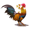 Colorful shaped jigsaw puzzle of a rooster with vibrant feathers and unique puzzle piece borders, part of children’s toys, games, and best sellers collections.
