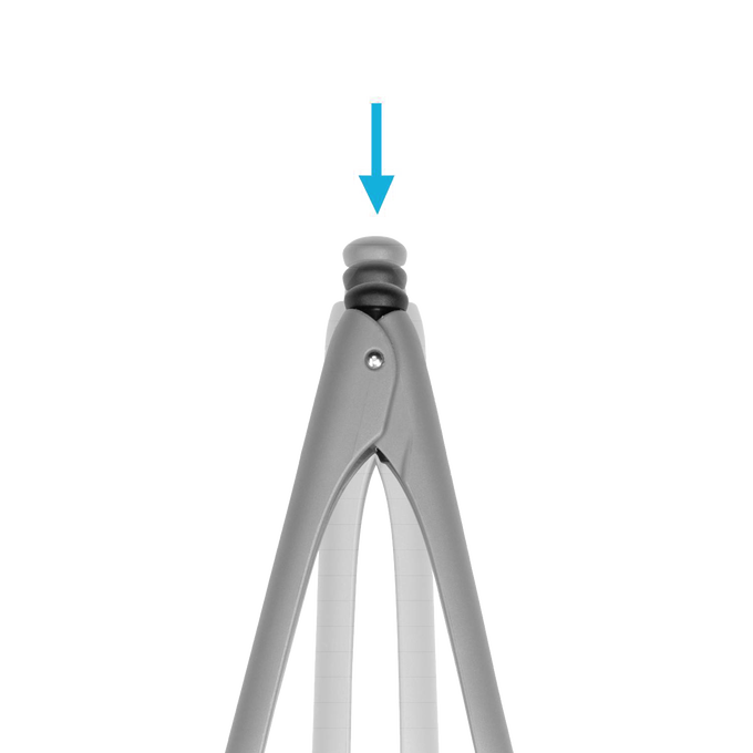 Close-up view of gray nylon cooking tongs with a click lock mechanism at the handle tip, designed for easy storage and mess-free use in Kitchen & Food, Kitchen Gadgets, and Cooking and Baking Helpers collections.