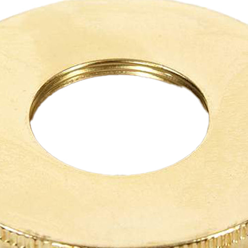 Brass-plated adapter ring with threaded center designed to fit regular mouth jars for oil lamps, handcrafted and featured in Lamps & Lighting, Parts and Accessories, and Best Sellers collections.