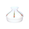Handcrafted opal glass oil lamp shade with red rose and green leaf patterns, designed to soften light, ideal for lamps and lighting, parts and accessories, and best sellers collections.