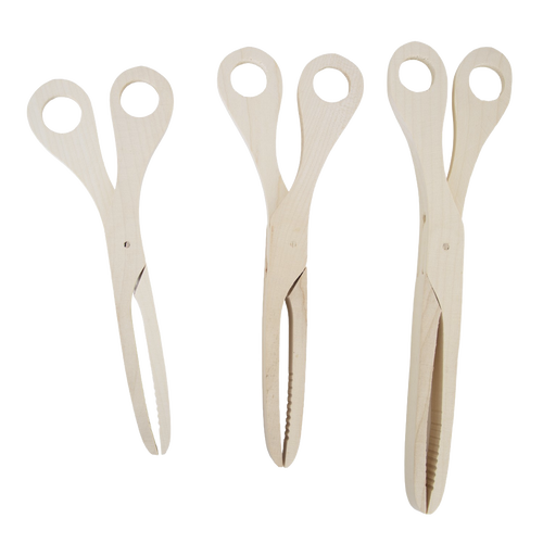 German-Made Maple Scissor Tongs
