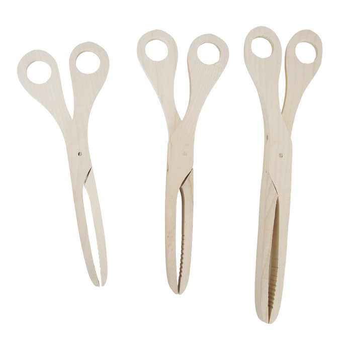 German-Made Maple Scissor Tongs