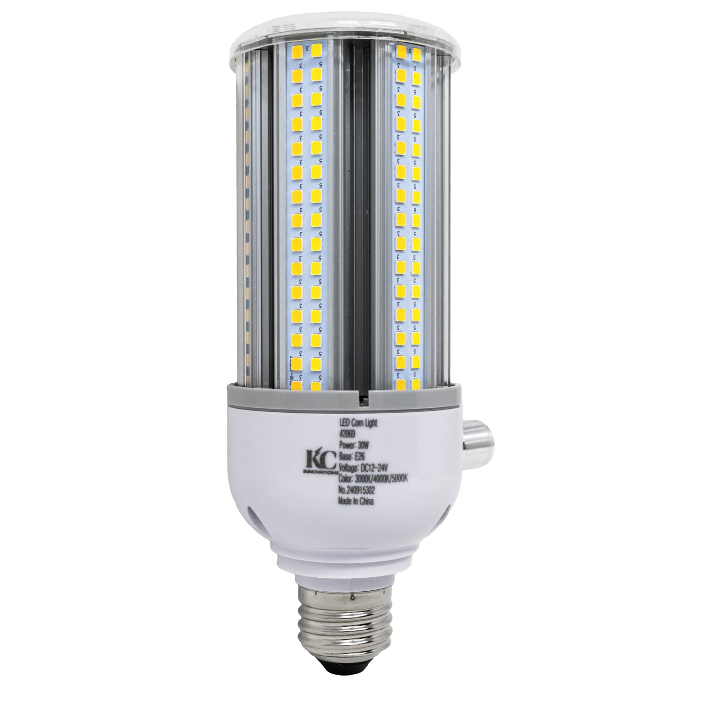 High-quality 30W LED corn light bulb with multiple LED strips arranged around a cylindrical core, designed for energy-efficient lighting in Lamps & Lighting and Battery, Solar, LED collections.