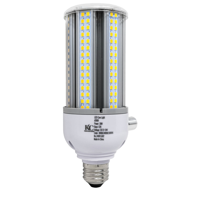 High-quality 30W LED corn light bulb with multiple LED strips arranged around a cylindrical core, designed for energy-efficient lighting in Lamps & Lighting and Battery, Solar, LED collections.