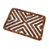 Rectangular all-weather doormat made of durable coconut fiber and wire in a geometric pattern, designed for entryways and garden use in farm and garden collections.