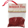 Handcrafted packet of festive red glitter reindeer feed with vintage-style tag reading "Kris Kringle’s Best," designed for holiday charm in Home & Decor, Holiday Decor, Best Sellers, and Promo Eligible collections.