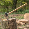 Handcrafted splitting maul with wooden handle embedded in a tree stump outdoors, ideal for wood cutting and hauling, featured in Farm, Garden & Tool and Best Sellers collections.