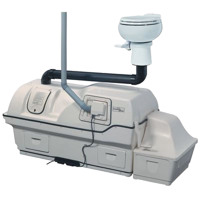 Handcrafted high-capacity composting toilet unit featuring automatic drum rotation and separate waste collection, ideal for Appliances, Composting Toilets, Best Sellers, and All Stoves & Appliances collections.