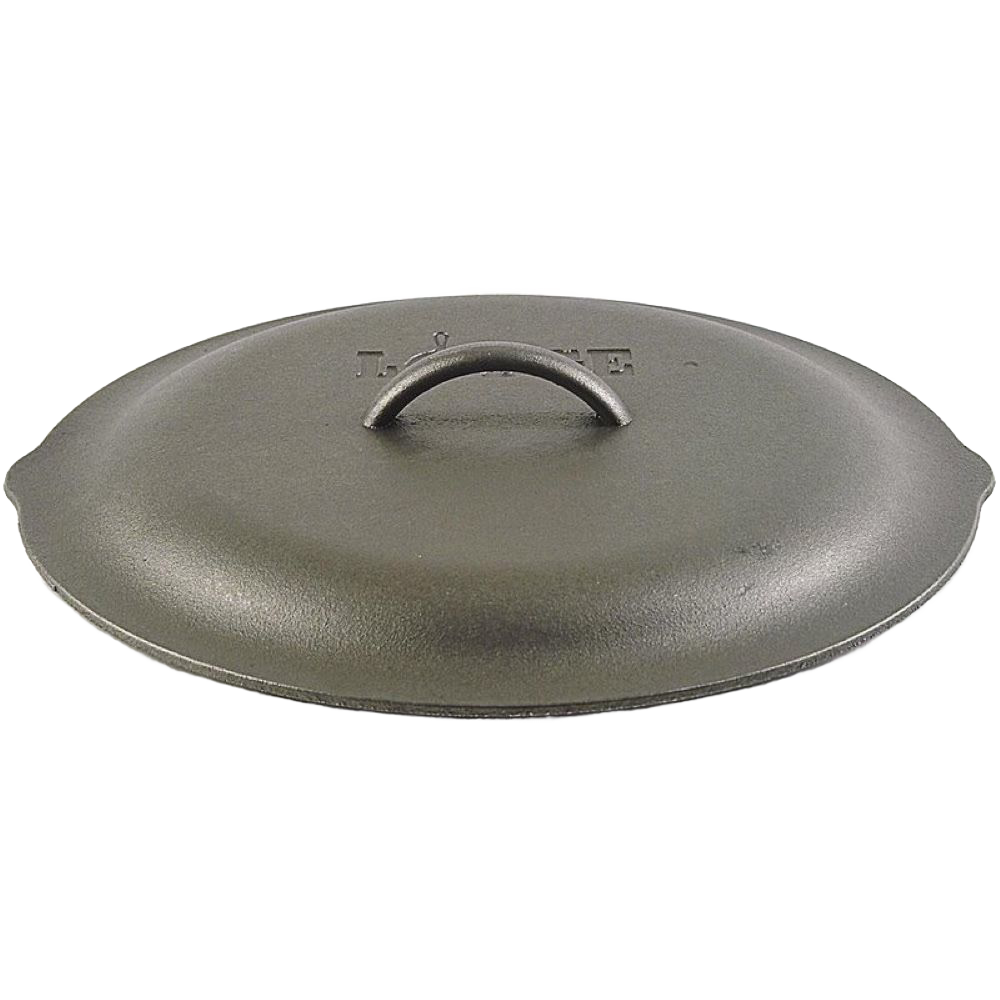 Handcrafted cast iron skillet lid with self-basting tips and a durable handle, seasoned with natural vegetable oil, perfect for Kitchen & Food, Cookware, Cast Iron, Best Sellers, and Promo Eligible collections.
