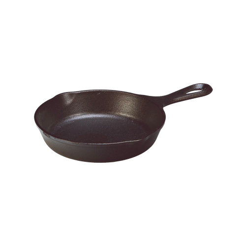Classic black cast iron skillet with a long handle, pre-seasoned for immediate use, designed for exceptional heat retention in Kitchen & Food, Cookware, Cast Iron, Best Sellers, and Promo Eligible collections.