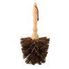 Conical-shaped flower pot brush with oiled beechwood handle and durable bassine fiber bristles, designed for thorough cleaning, part of Home & Decor and Garden Accessories collections.