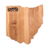 Handcrafted red alder cutting board shaped like Ohio, featuring Lehman's logo, made in USA, ideal for Kitchen & Food, Food Prep, Knives, Sharpeners and Cutting Boards collections.