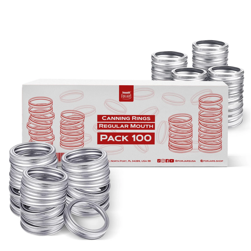 FORJARS Canning Bands for Regular or Wide Mouth Jars (100-Pack)