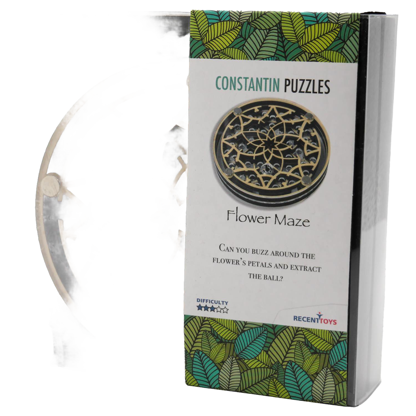 Handcrafted wooden Flower Maze puzzle with intricate petal design, designed to challenge spatial reasoning and strategy, featured in Toys, Books & Games and Children's Toys collections.