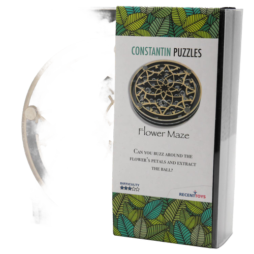 Handcrafted wooden Flower Maze puzzle with intricate petal design, designed to challenge spatial reasoning and strategy, featured in Toys, Books & Games and Children's Toys collections.