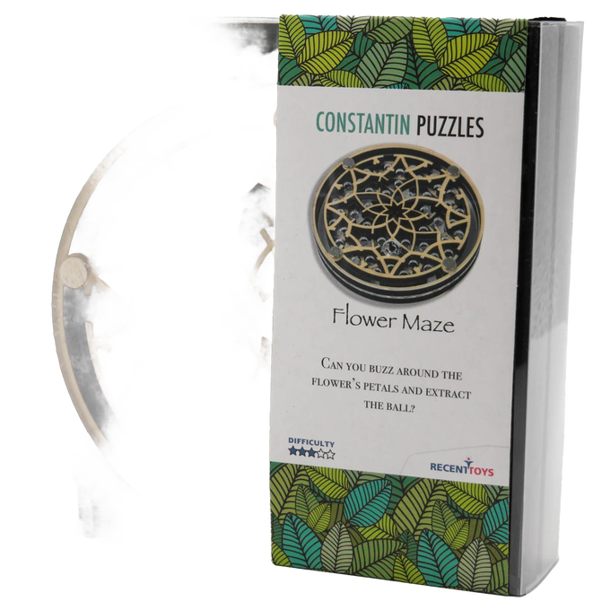 Handcrafted wooden Flower Maze puzzle with intricate petal design, designed to challenge spatial reasoning and strategy, featured in Toys, Books & Games and Children's Toys collections.