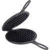 Handcrafted pre-seasoned cast iron waffle maker with detachable halves and special hinge design, ideal for Farm, Garden & Tool, Kitchen & Food, and Cast Iron collections.