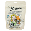 Resealable beige pouch of pre-measured all-natural laundry nuggets featuring a vintage-style illustration, promoting biodegradable, non-toxic detergent for Laundry Supplies and Home & Decor collections.