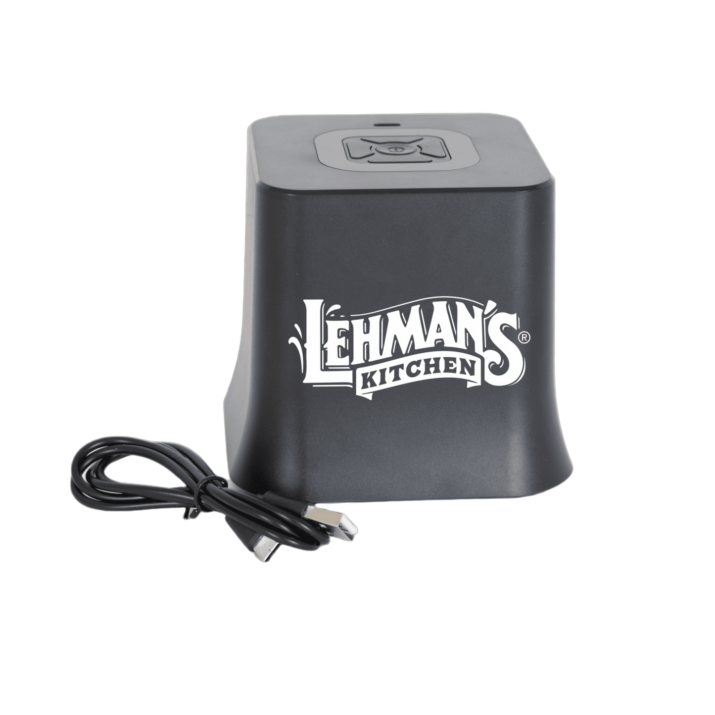 Compact black cordless vacuum sealer unit with digital controls and USB charging cable, designed for kitchen use in food storage and preservation collections.