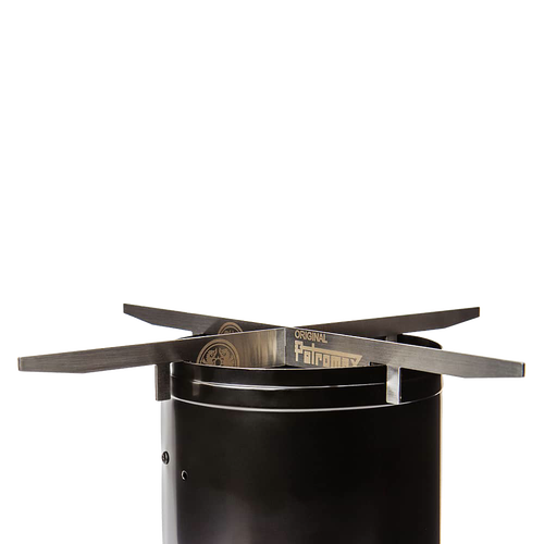 Durable fire stand with sturdy metal cross supports designed for outdoor cooking, ideal for farm, garden, camping, and featured in best sellers and promo eligible collections.