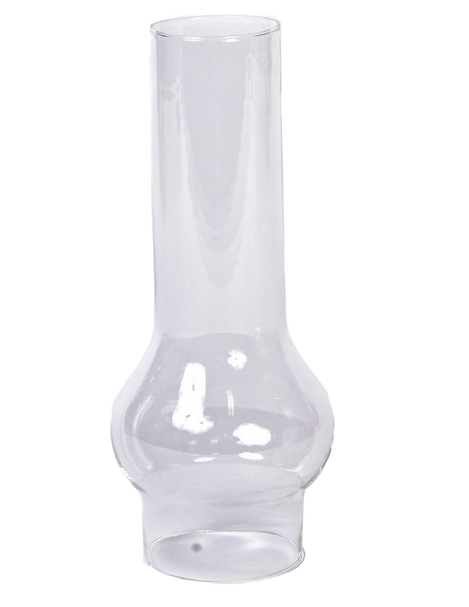 Clear replacement glass chimney with a 2-1/2 inch base and 8-1/4 inch height, designed for use with hanging trawler lamps, featured in Lamps & Lighting and Parts and Accessories collections.