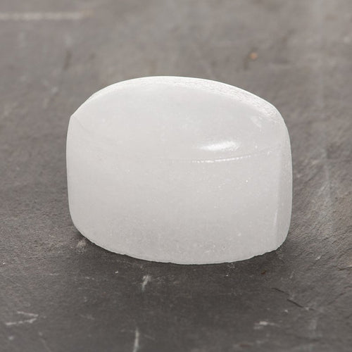 Smooth white natural deodorant stone made from mineral salts, handcrafted in the USA, ideal for Health & Wellness, Grooming, and Best Sellers collections.