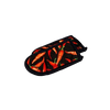 Set of two quilted hot handle pads featuring a vibrant chili pepper pattern with black trim, designed to fit cast iron cookware handles and protect hands from heat up to 350°F, ideal for Kitchen & Food, Cookware, Cast Iron, Best Sellers, and Promo Eligible collections.