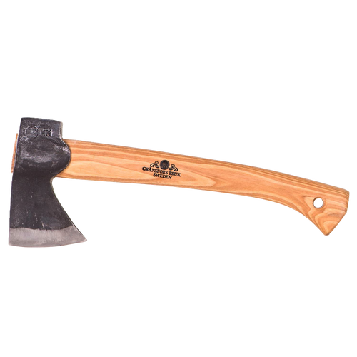 Compact hatchet with a forged steel blade and smooth wooden handle, handcrafted for durability, suitable for Farm, Garden & Tool, Hand Tools and Hardware, and Wood Cutting collections.