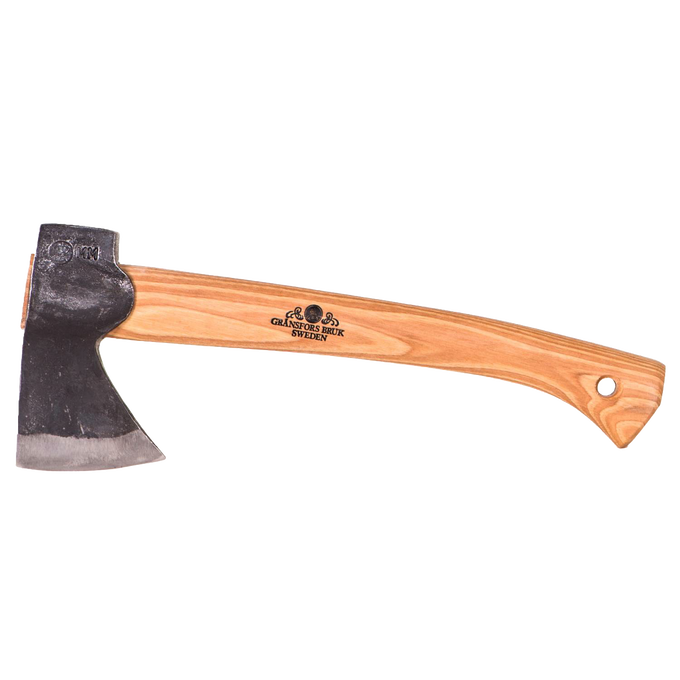 Compact hatchet with a forged steel blade and smooth wooden handle, handcrafted for durability, suitable for Farm, Garden & Tool, Hand Tools and Hardware, and Wood Cutting collections.