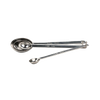 Set of four handcrafted long handle stainless steel measuring spoons including 2 Tbsp, 1 Tbsp, 1 tsp, and ½ tsp for easy scooping in Kitchen & Food, Bakeware, and Measuring collections.