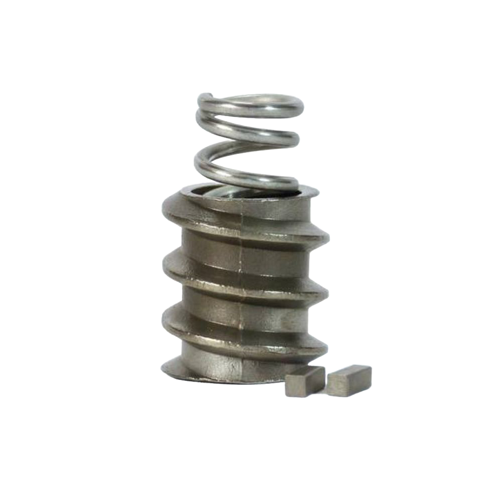 Stainless steel corn and bean auger with spring attachment designed for use with Country Living Grain Mill, handcrafted in USA, featured in Kitchen & Food, Grain Mills, and USA Made collections.
