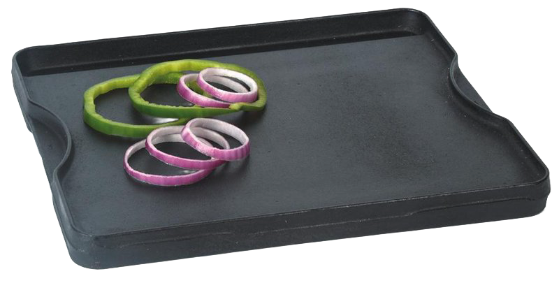 Small cast iron griddle with pre-seasoned cooking surface, featuring integrated hand grips, ideal for Kitchen & Food, Cookware, and Cast Iron collections.