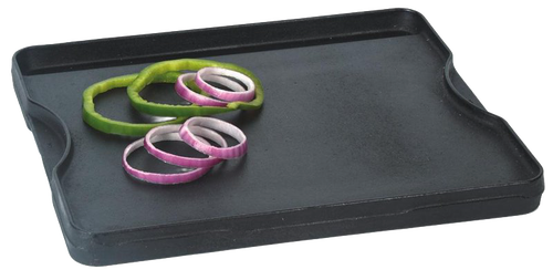 Small cast iron griddle with pre-seasoned cooking surface, featuring integrated hand grips, ideal for Kitchen & Food, Cookware, and Cast Iron collections.