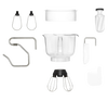 Complete set of stand mixer attachments including stainless steel whisks, dough hook, mixer bowl, scraper, and accessory tools designed for versatile baking and cooking tasks, featured in Kitchen & Food, Cookware, Baking Supplies, and Bread Making collections.