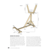 Technical drawing of a wooden sawhorse showing precise measurements and construction details for a handcrafted woodworking project, suitable for home and garden how-to books and best sellers collections.