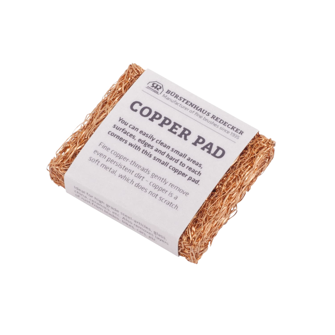Pair of gentle copper-threaded cleaning pads designed for delicate scrubbing of small areas and hard-to-reach corners, ideal for Home & Decor and Household Cleaning collections.