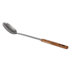 Long stainless steel serving spoon with a hand-finished walnut handle, crafted for reliable outdoor use in Farm, Garden & Tool, Kitchen & Food, Camping, Storage and Serving, Best Sellers, and Promo Eligible collections.