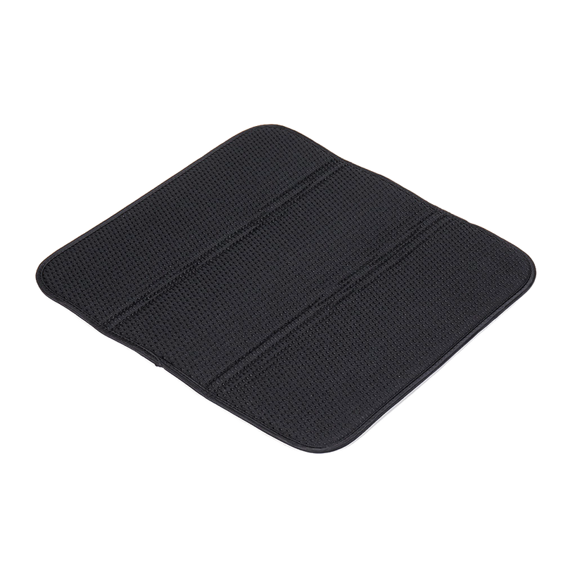Black microfiber drying mat with absorbent, fast-drying design that cushions delicate dishes and stemware, ideal for Kitchen & Food, Kitchen Gadgets, Kitchen Accessories, and Best Sellers collections.