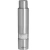 Sleek stainless steel salt grinder with clear window showing coarse salt, designed for easy one-hand use, ideal for Kitchen & Food, Pantry, and Kitchen Gadgets collections.
