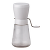 Traditional nut chopper featuring durable stainless steel blades, a plastic hopper with a lid, and a clear glass jar, designed for kitchen, food prep, and chopping tasks.