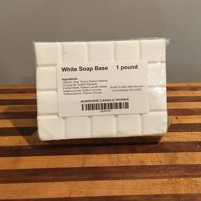 Handcrafted 1-pound white soap base bar for easy melting and customization, ideal for health and wellness, soapmaking supplies, and best sellers collections.