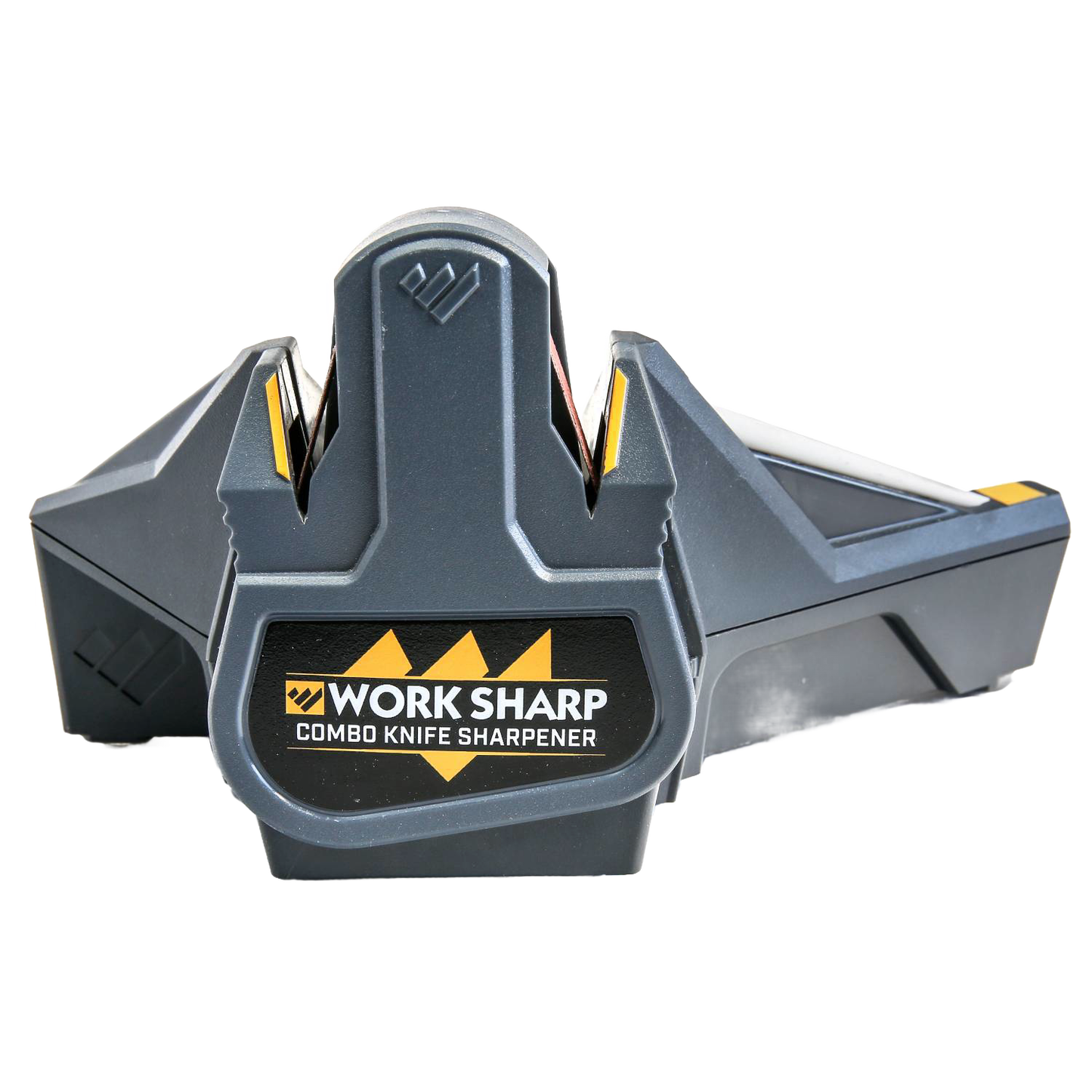 Compact and durable Work Sharp combo knife sharpener featuring powered abrasive belts and manual ceramic honing for fast, precise sharpening, perfect for Farm, Kitchen, and Hand Tool collections.